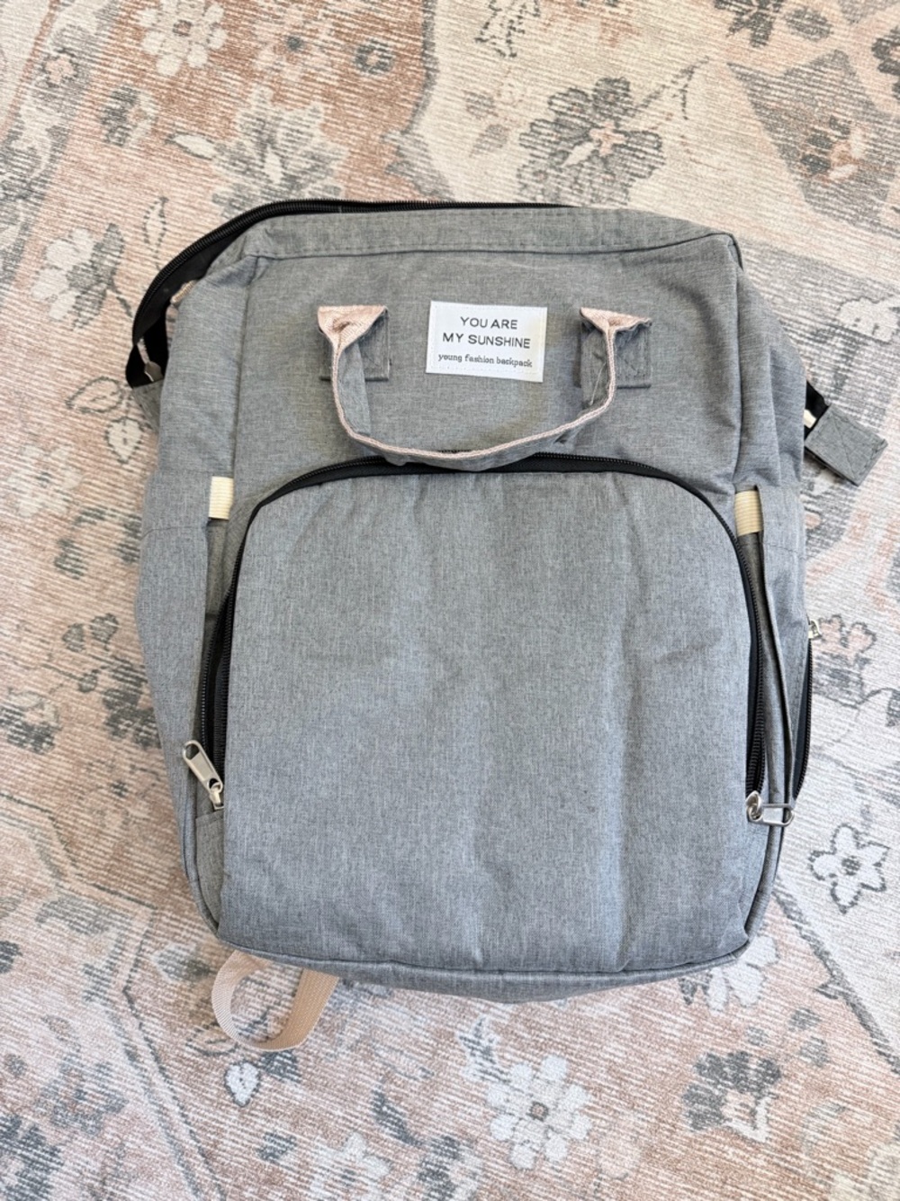 You Are My Sunshine Grey Backpack Diaper Bag